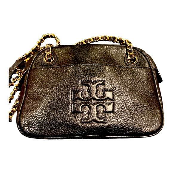 Tory Burch Handbags - TORY BURCH Black Pebbled Crossbody